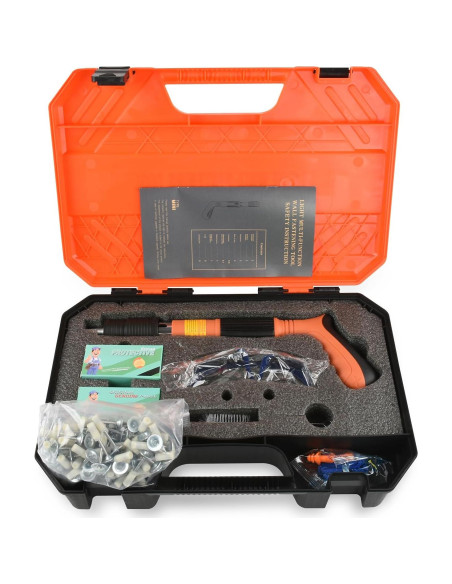 Pistola de Clavos de Concreto EXCECAR Naranja 110 Piezas 5 Marchas