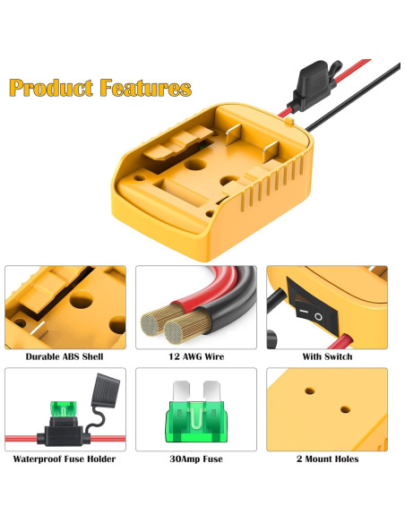 Adaptador Power Wheels CHoiKWong para Batería Dewalt 20V