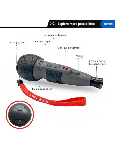 Destornillador Eléctrico Inalámbrico DONUMEH 3.6V 1800mAh Destornillador Eléctrico Inalámbrico DONUMEH 3.6V 1800mAh