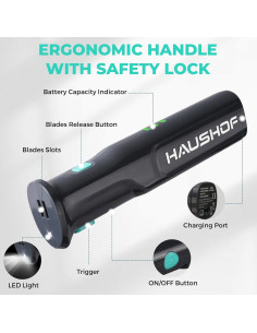 Cuchillo Eléctrico Inalámbrico HAUSHOF 8V con Cuchillas de Acero 2