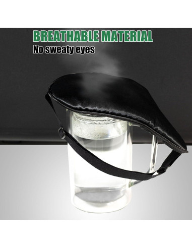 Máscara de Sueño de Seda ToRhine 2 Pcs Ajustable Bloqueo Luz