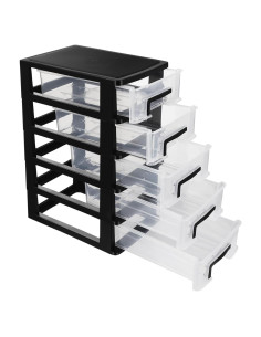 Gabinete de Almacenamiento Plástico SAFIGLE 5 Cajones Negro 31.4 cm