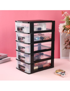 Gabinete de Almacenamiento Plástico SAFIGLE 5 Cajones Negro 31.4 cm 2