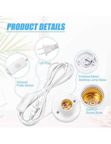 Portalámpara E26/E27 Aroakko 3m con Interruptor 150W