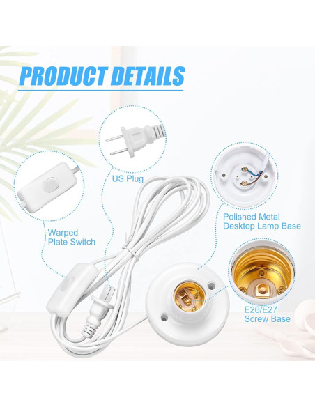 Portalámpara E26/E27 Aroakko 3m con Interruptor 150W