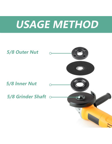 9 Piezas Tuercas y Llave para Amoladora Angular MUZHUPGUZ