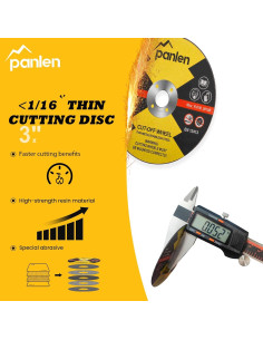 Disco de Corte 3" Changzhou Panlong 10 Piezas con Mandril 2