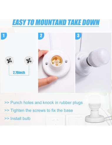 Portalámpara E26/E27 Aroakko 3m con Interruptor 150W