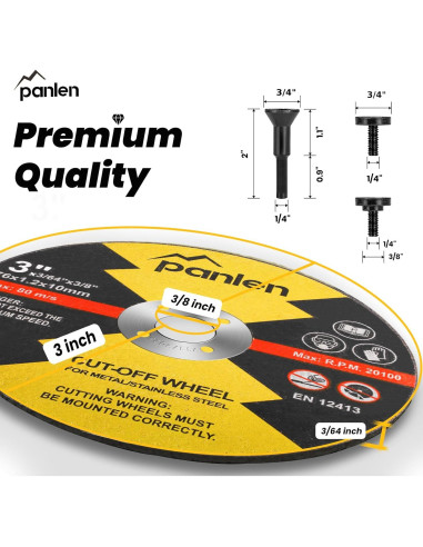 Disco de Corte 3" Changzhou Panlong 10 Piezas con Mandril