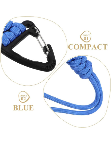 2 Lanyards de Llave Paracord HANABASS Azul - Correa de Muñeca