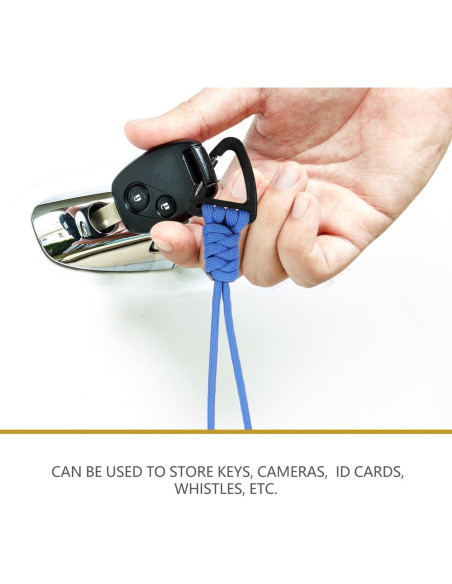 2 Lanyards de Llave Paracord HANABASS Azul - Correa de Muñeca