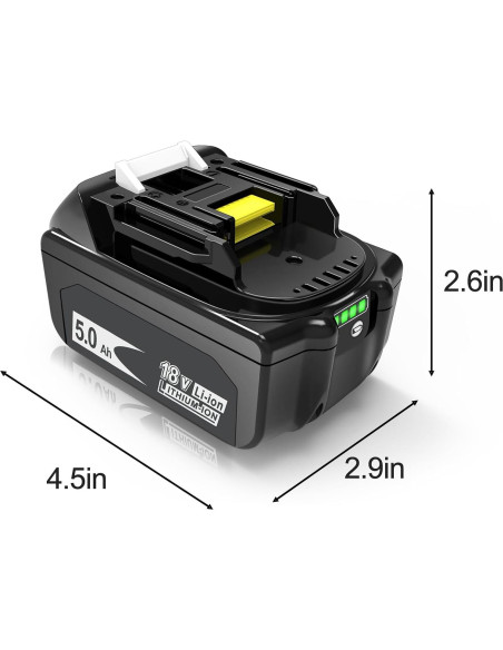 2 Baterías de Reemplazo 6000mAh 18V Makita BL1860B BL1850B 2 Baterías de Reemplazo 6000mAh 18V Makita BL1860B BL1850B