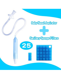 Aspirador Nasal para Bebés RDUNF con 25 Filtros y Pinzas 2