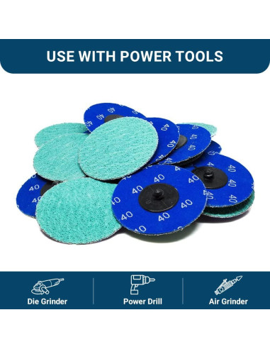 Discos de Lijado 3" Zirconia Verde Benchmark Abrasives - 24 Grano, Paquete de 25