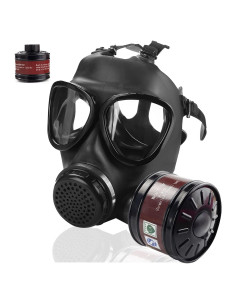 Máscara de Gas Táctica AMZYXUAN con Filtro de 40mm - Negra