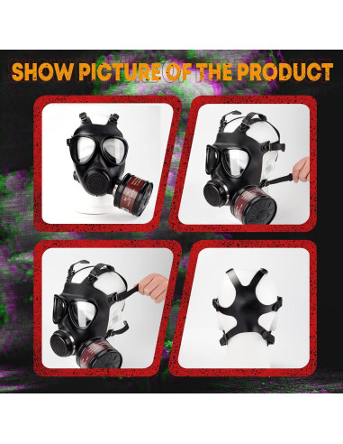 Máscara de Gas Táctica AMZYXUAN con Filtro de 40mm - Negra