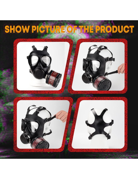Máscara de Gas Táctica AMZYXUAN con Filtro de 40mm - Negra