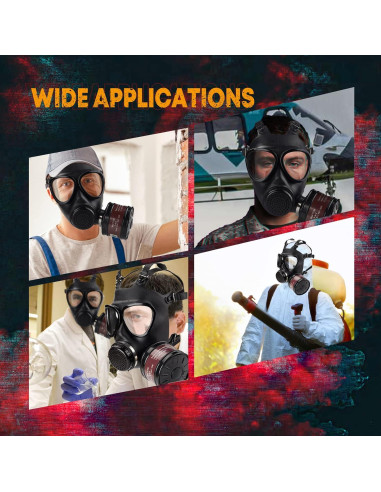 Máscara de Gas Táctica AMZYXUAN con Filtro de 40mm - Negra