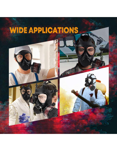 Máscara de Gas Táctica AMZYXUAN con Filtro de 40mm - Negra