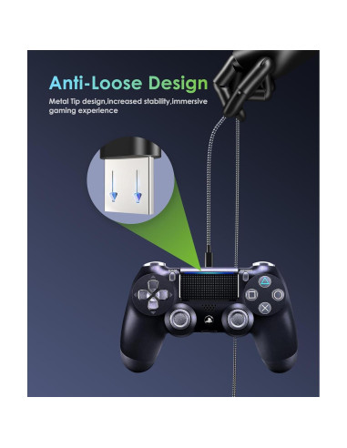 Cable de carga Micro USB 6amLifestyle 3m para PS4 y Xbox