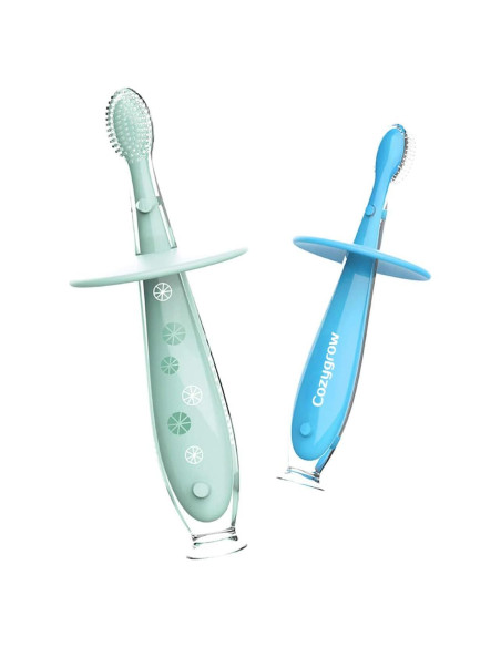 Cepillo de Dientes para Bebés Cozygrow - Silicona Suave, 2 Piezas