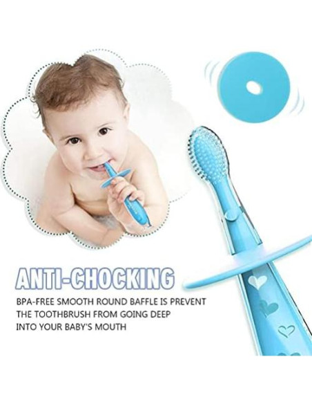 Cepillo de Dientes para Bebés Cozygrow - Silicona Suave, 2 Piezas