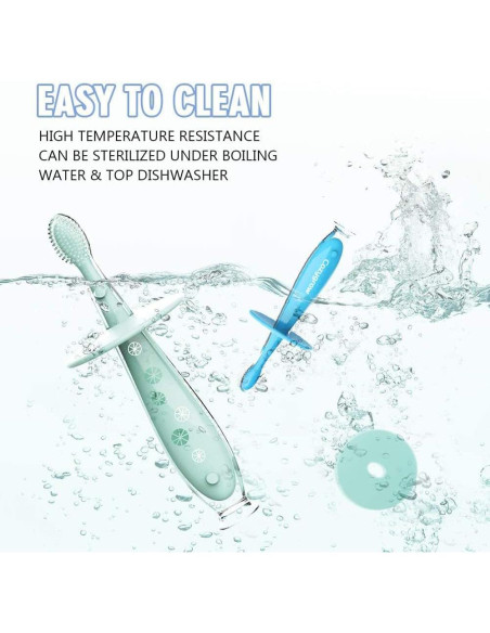 Cepillo de Dientes para Bebés Cozygrow - Silicona Suave, 2 Piezas