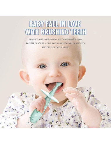 Cepillo de Dientes para Bebés Cozygrow - Silicona Suave, 2 Piezas