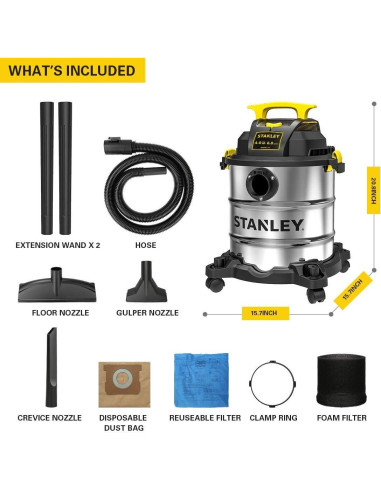 Aspiradora Húmeda y Seca STANLEY SL18116 22L 4HP con Soplador