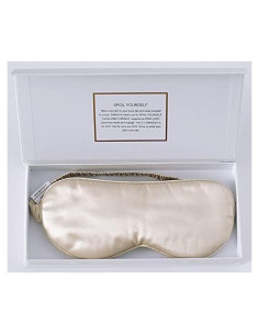 ZIMASILK Máscara de Sueño de Seda 22 Momme Ajustable Beige