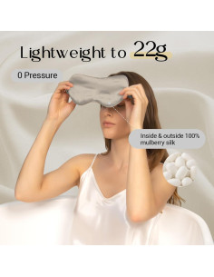 ZIMASILK Máscara de Sueño de Seda 22 Momme Ajustable Beige 2