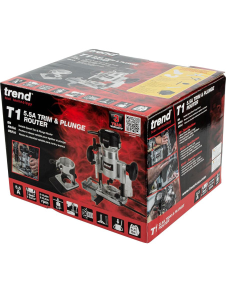 Router de Base Doble Trend T1 Inmersión 5.5A 120V 2.90kg