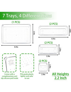 Organizador de Cajones Yieach 7 Piezas Acrílico Transparente 2