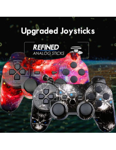 Controlador Inalámbrico Burcica para PS3 Doble Vibración Negro y Rojo 2