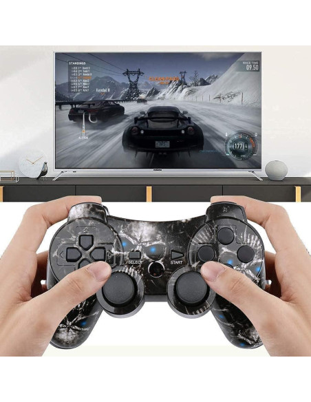 Controlador Inalámbrico Burcica para PS3 Doble Vibración Negro y Rojo Controlador Inalámbrico Burcica para PS3 Doble Vibración Negro y Rojo