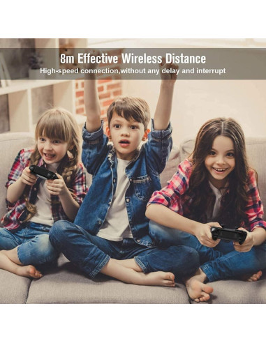 Controlador Inalámbrico Burcica para PS3 Doble Vibración Negro y Rojo