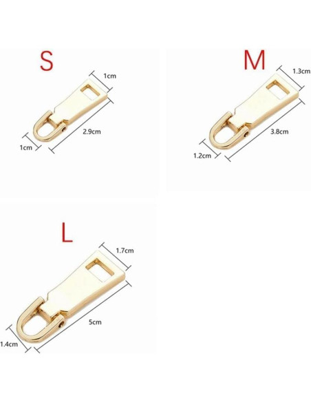 Reemplazo Tirador de Cremallera Dorado Junfamilee M 50g
