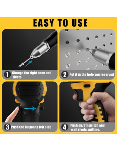 Pistola de Remaches Inalámbrica Cerycose 20V con Luz LED