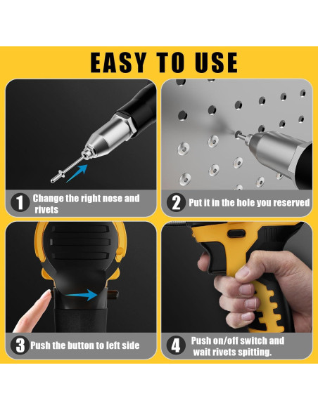 Pistola de Remaches Inalámbrica Cerycose 20V con Luz LED Pistola de Remaches Inalámbrica Cerycose 20V con Luz LED