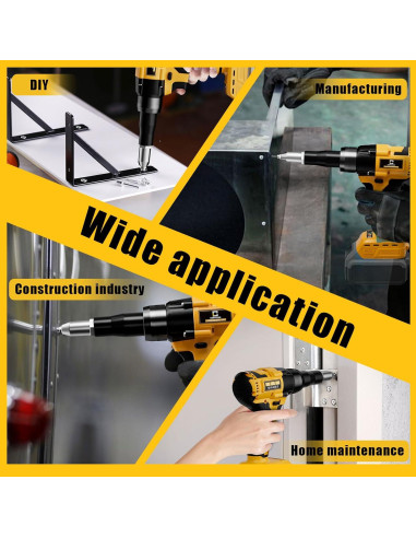 Pistola de Remaches Inalámbrica Cerycose 20V con Luz LED