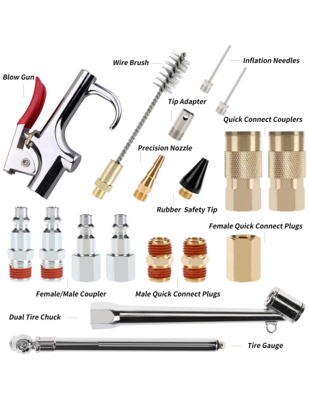 Kit de Accesorios para Compresor de Aire Hromee 19 Piezas