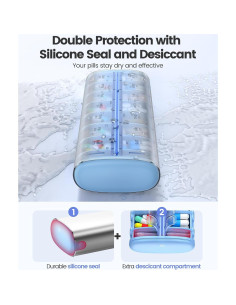 Organizador Semanal de Pastillas Vaydeer AM PM Oro Rosa 2