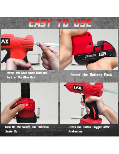 Pistola de Pegamento Caliente L1NXIXI 100W para Batería Milwaukee 18V