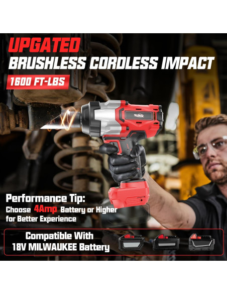 Llave de impacto inalámbrica 1/2" XunDong 2200Nm 18V sin batería Llave de impacto inalámbrica 1/2" XunDong 2200Nm 18V sin batería