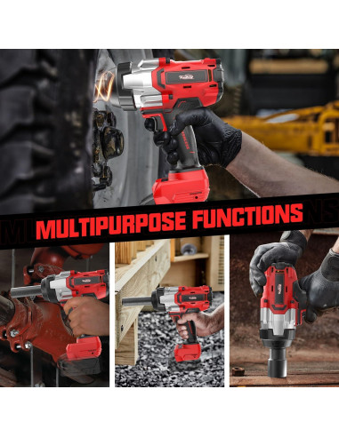 Llave de impacto inalámbrica 1/2" XunDong 2200Nm 18V sin batería