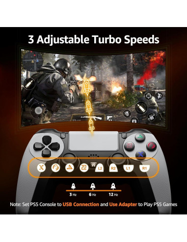 Controlador IWGAME Inalámbrico para PS-5 y PC - Turbo Ajustable