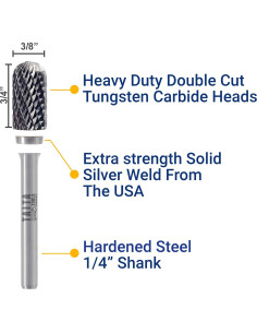 Fresa Rotativa de Carburo TaitaTools SC-3 Doble Corte 10 Piezas 2