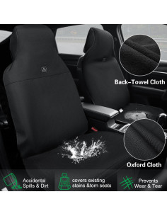 Funda de Asiento de Coche Impermeable CAR PASS Universal Negro 2