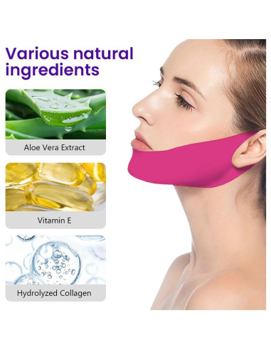 Máscara Lifting Facial Kaely 6Pcs Rojo Tamaño Pequeño