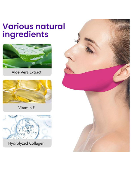 Máscara Lifting Facial Kaely 6Pcs Rojo Tamaño Pequeño